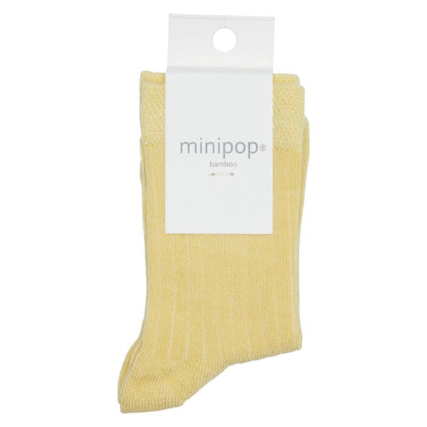 Yellow bamboo ankle strømper fra MiniPop til børn - Lillepip.dk