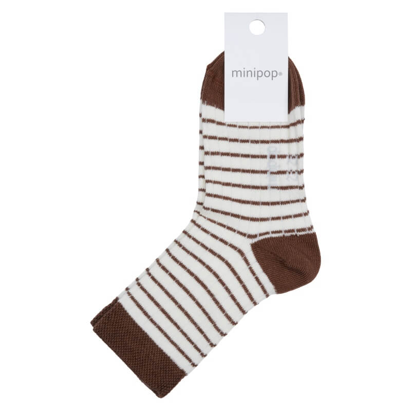MiniPop Bamboo Ankle Socks - Coffee/Cream