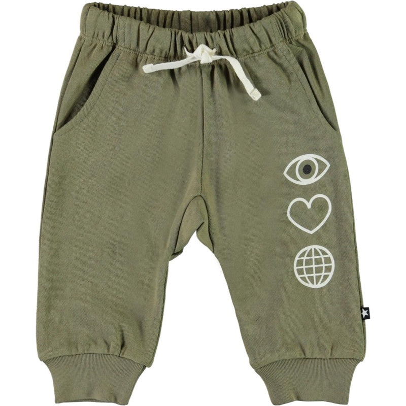 Khaki green Simme baby bukser fra Molo