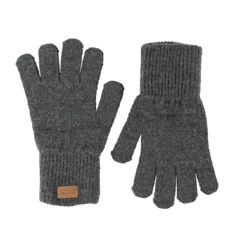 Dark grey strik handsker fra Melton