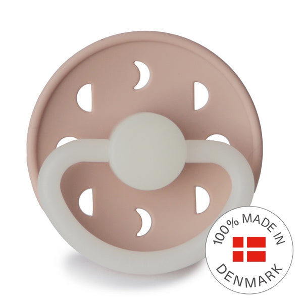 Blush Night Moon Phase Round Silicone Pacifier Size 2