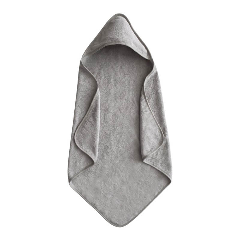 Gray Baby Hooded Towel badeslag fra Mushie