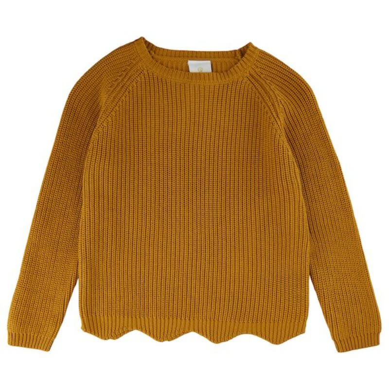 Harvest Gold TNOlly knit sweater striktrøje fra THE NEW