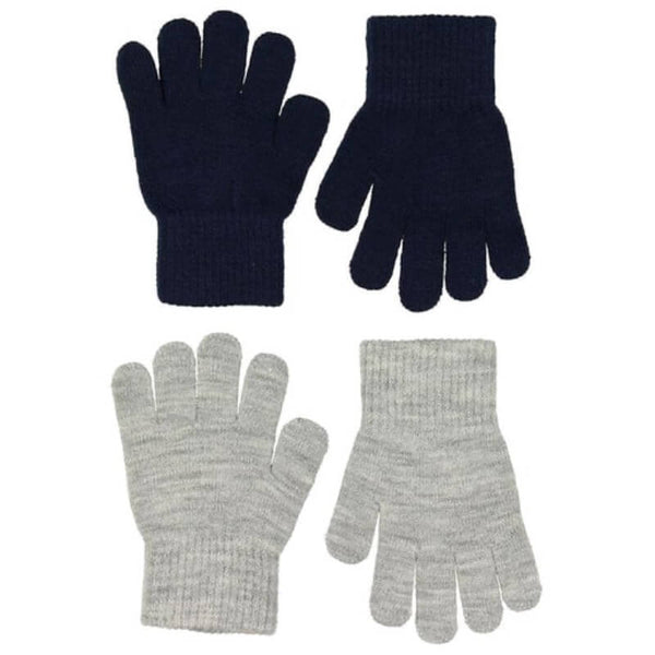 Navy/Grey 2 pak strik handsker fra Melton