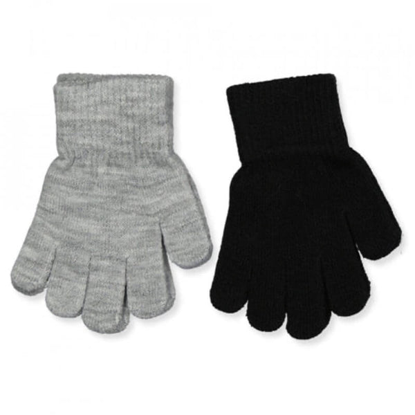 Dark grey melange (2 pak) strik handsker fra Melton