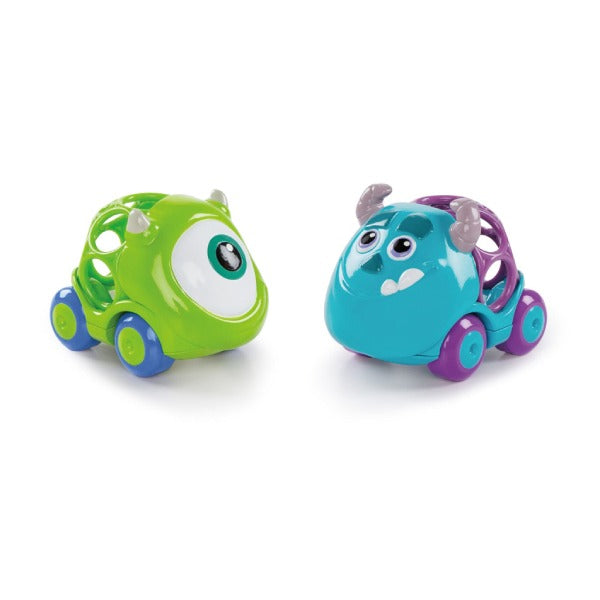 Blå og grøn 2-pak Disney Monsters biler fra Oball til børn - Lillepip.dk