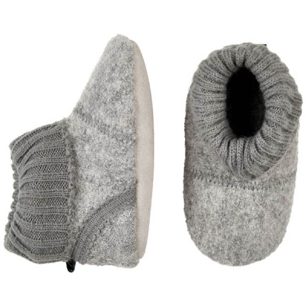 Grey melange baby uld sko fra CeLaVi til børn - Lillepip.dk