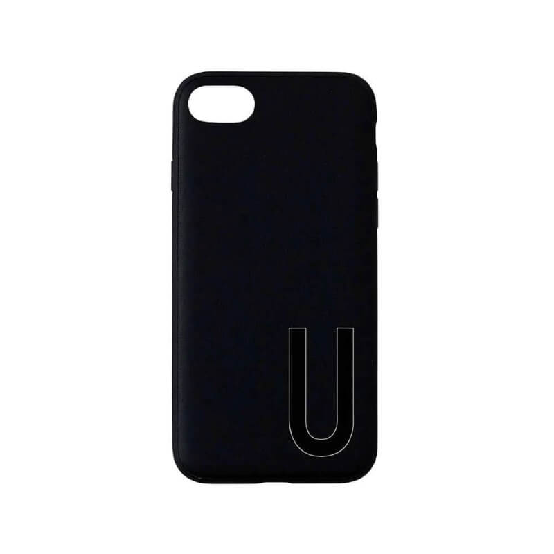 Black Personal ''U'' Phone Cover Iphone 7/8 fra Design Letters - Lillepip.dk