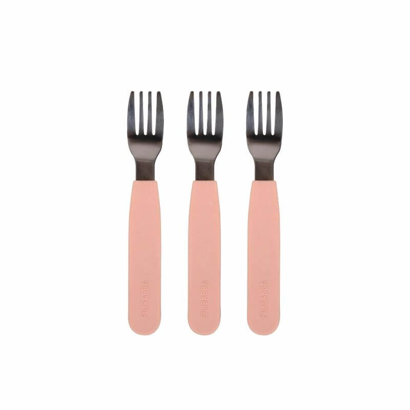 Peach silikone gafler 3-pak fra Filibabba til børn - Lillepip.dk