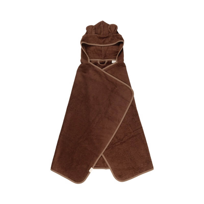 Hooded Junior Towel Bear i Chocolate fra Fabelab - Lillepip.dk