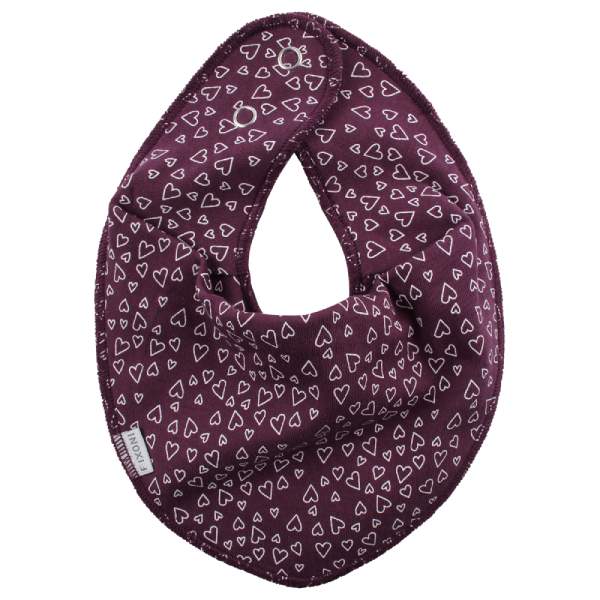 Prune Purple infinity bib AOP hagesmæk fra FIXONI til baby - Lillepip.dk