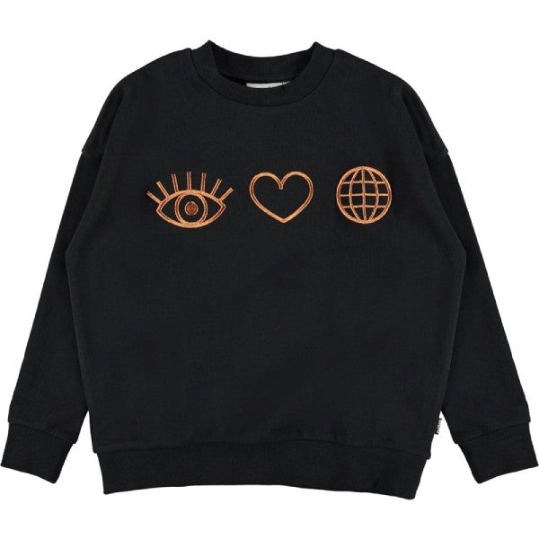 Black Maxi sweatshirt bluse fra Molo til børn - Lillepip.dk
