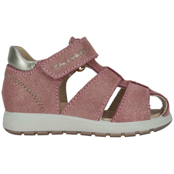 Rose glitter sandaler med velcro fra En Fant til piger - Lillepip.dk